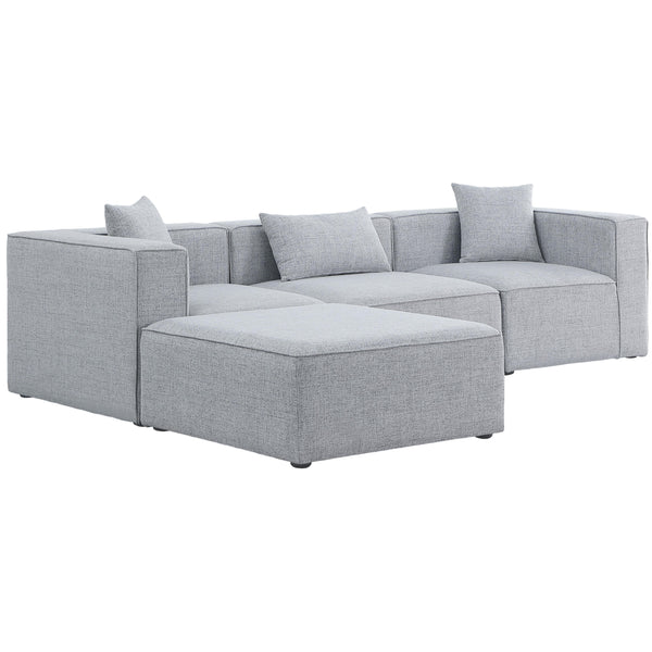 Meridian Cube Fabric Sectional 630Grey-Sec4A IMAGE 1