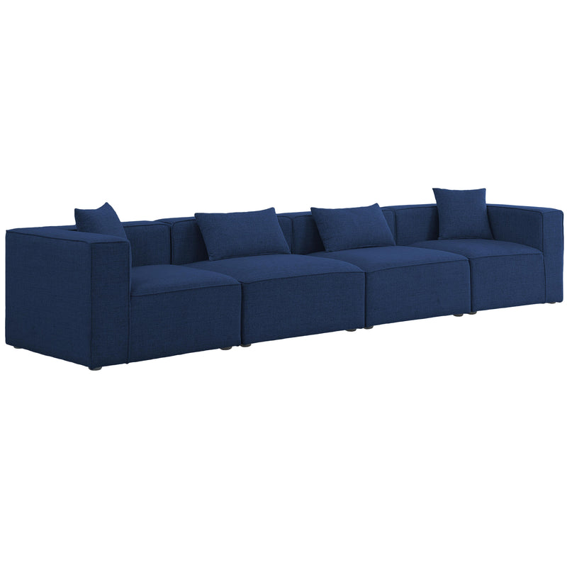 Meridian Cube Stationary Fabric Sofa 630Navy-S144B IMAGE 1