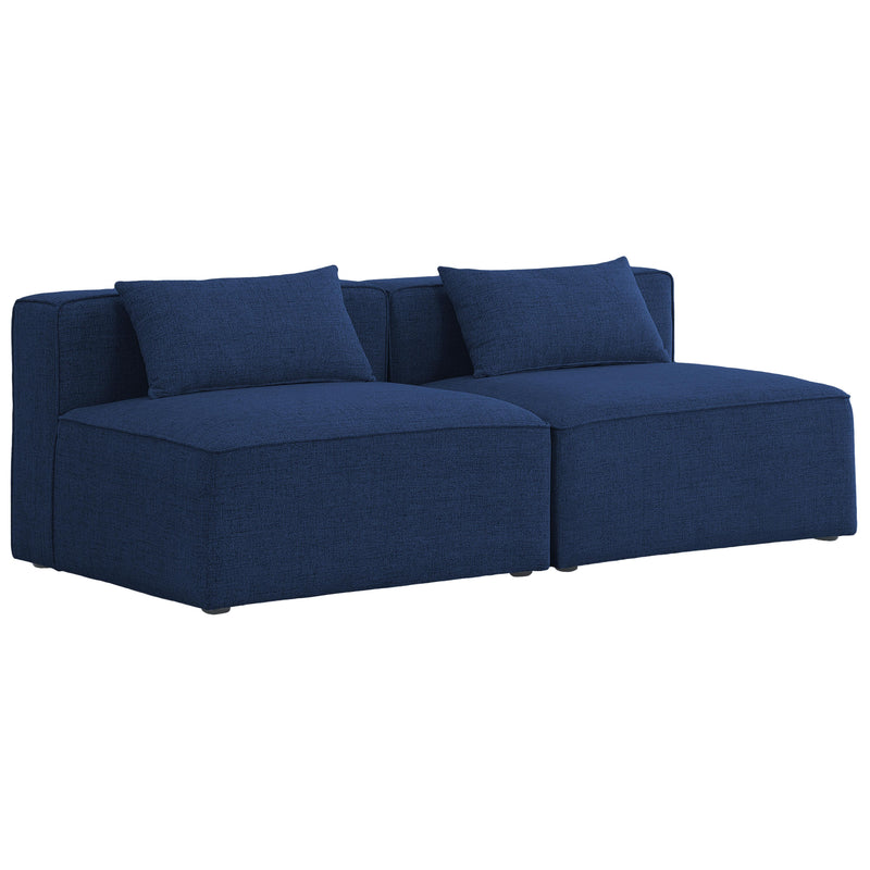 Meridian Cube Stationary Fabric Sofa 630Navy-S72A IMAGE 1