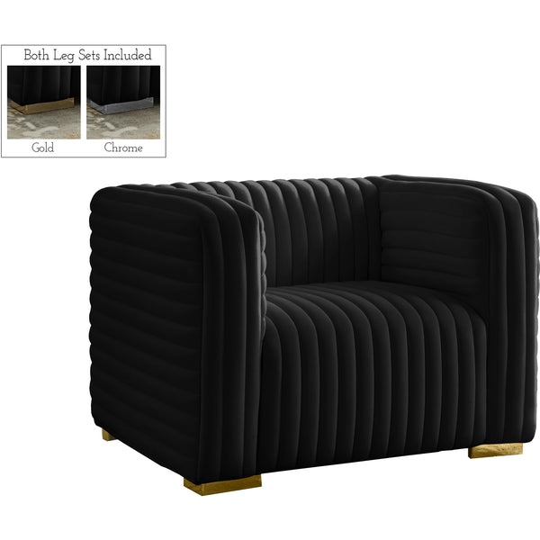 Meridian Ravish Stationary Fabric Chair 640Black-C IMAGE 1