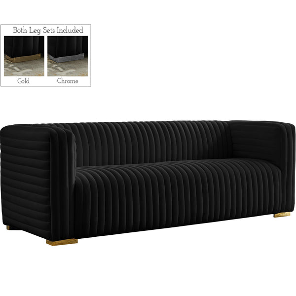 Meridian Ravish Stationary Fabric Sofa 640Black-S IMAGE 1