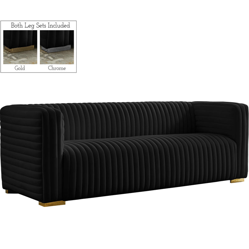 Meridian Ravish Stationary Fabric Sofa 640Black-S IMAGE 1
