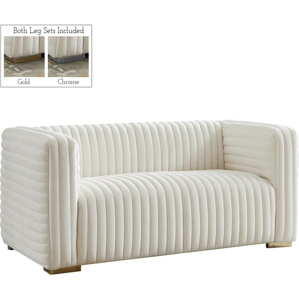 Meridian Ravish Stationary Fabric Loveseat 640Cream-L IMAGE 1