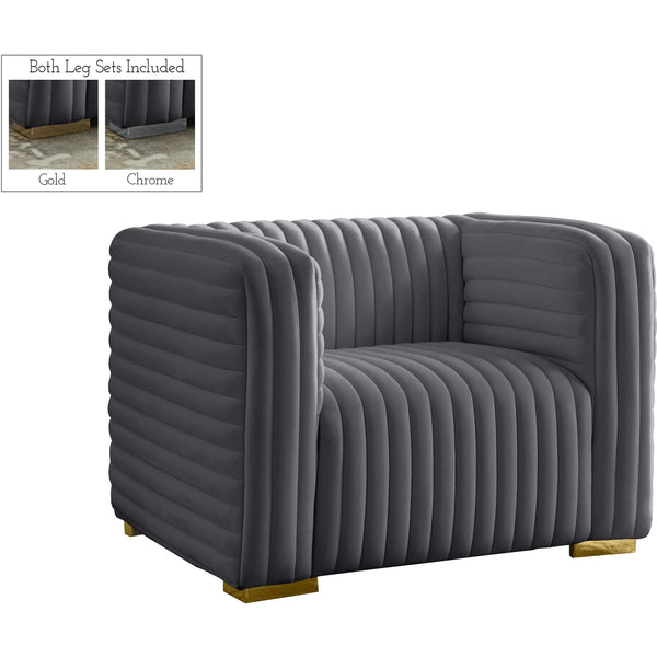 Meridian Ravish Stationary Fabric Chair 640Grey-C IMAGE 1