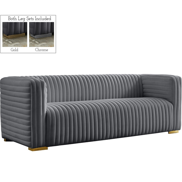 Meridian Ravish Stationary Fabric Sofa 640Grey-S IMAGE 1
