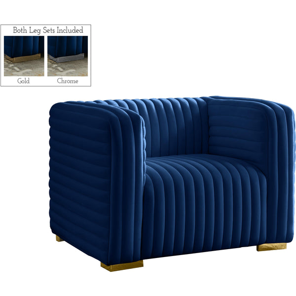 Meridian Ravish Stationary Fabric Chair 640Navy-C IMAGE 1