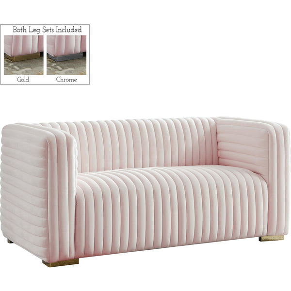 Meridian Ravish Stationary Fabric Loveseat 640Pink-L IMAGE 1