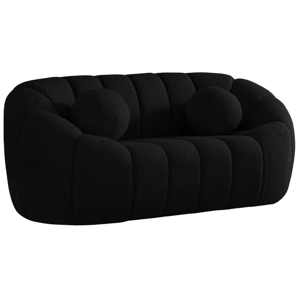 Meridian Elijah Stationary Fabric Loveseat 644Black-L IMAGE 1