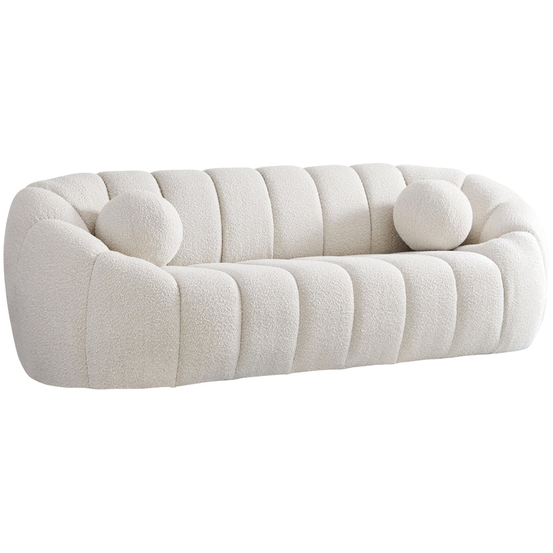 Meridian Elijah Stationary Fabric Sofa 644Cream-S IMAGE 1