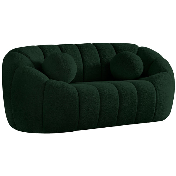 Meridian Elijah Stationary Fabric Loveseat 644Green-L IMAGE 1