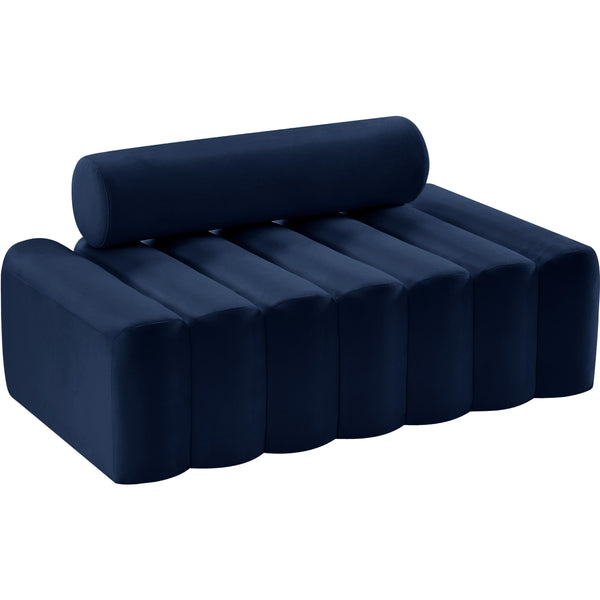 Meridian Melody Stationary Fabric Loveseat 647Navy-L IMAGE 1
