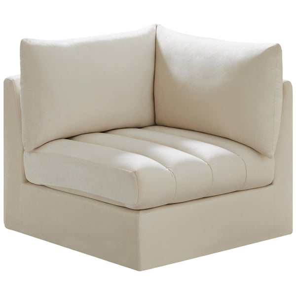 Meridian Jacob Stationary Fabric Chair 649Cream-Corner IMAGE 1