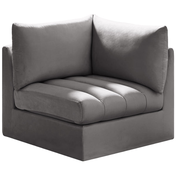 Meridian Jacob Stationary Fabric Chair 649Grey-Corner IMAGE 1