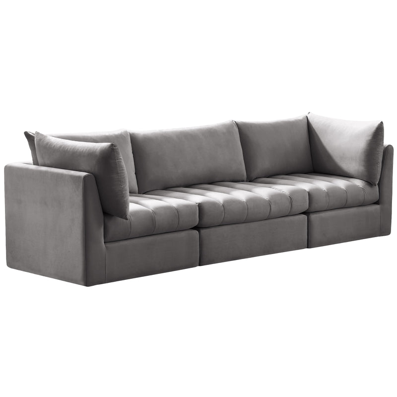 Meridian Jacob Stationary Fabric Sofa 649Grey-S103 IMAGE 1