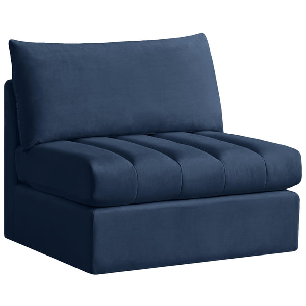 Meridian Jacob Stationary Fabric Chair 649Navy-Armless IMAGE 1