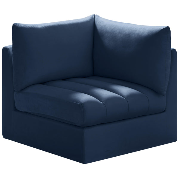 Meridian Jacob Stationary Fabric Chair 649Navy-Corner IMAGE 1