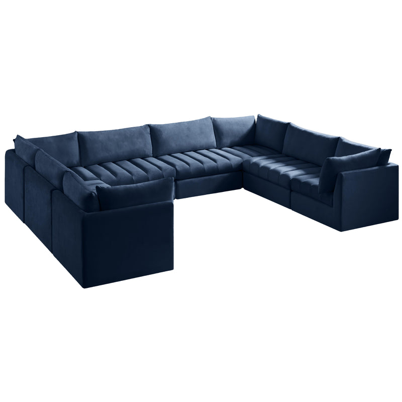 Meridian Jacob Fabric Sectional 649Navy-Sec8A IMAGE 1