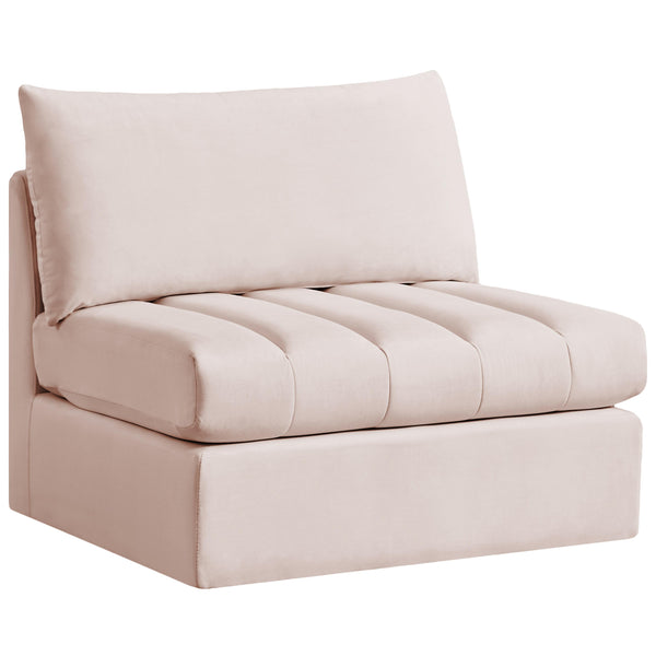 Meridian Jacob Stationary Fabric Chair 649Pink-Armless IMAGE 1