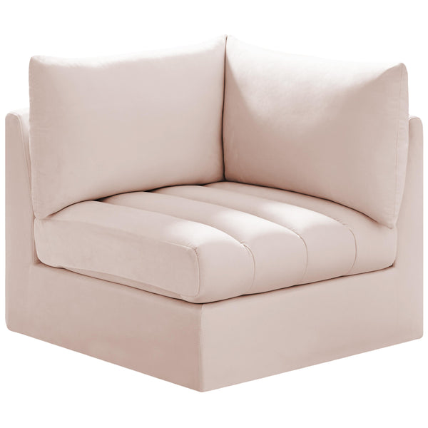 Meridian Jacob Stationary Fabric Chair 649Pink-Corner IMAGE 1