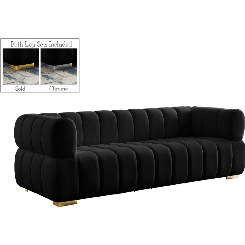 Meridian Gwen Stationary Fabric Sofa 670Black-S IMAGE 1