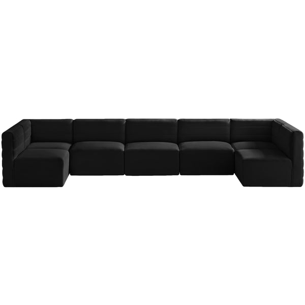 Meridian Quincy Fabric Sectional 677Black-Sec7B IMAGE 1
