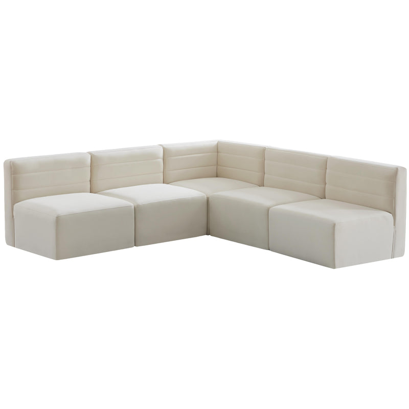 Meridian Quincy Fabric Sectional 677Cream-Sec5B IMAGE 1