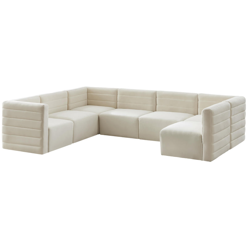 Meridian Quincy Fabric Sectional 677Cream-Sec7A IMAGE 1