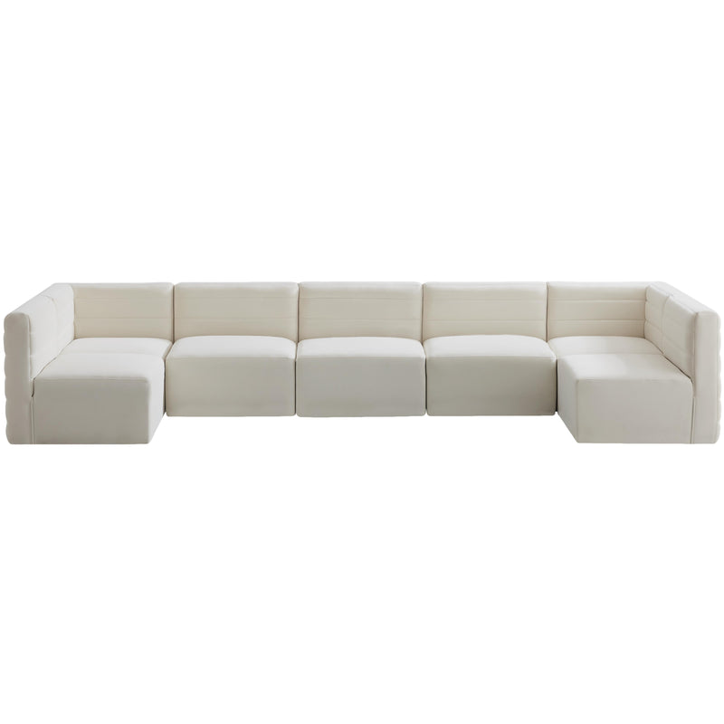 Meridian Quincy Fabric Sectional 677Cream-Sec7B IMAGE 1
