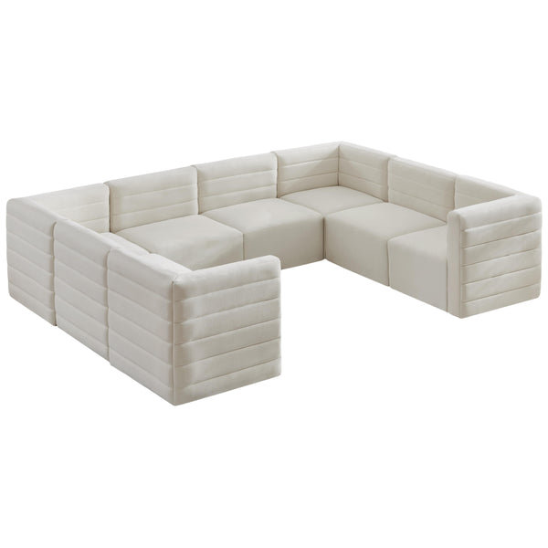 Meridian Quincy Fabric Sectional 677Cream-Sec8A IMAGE 1