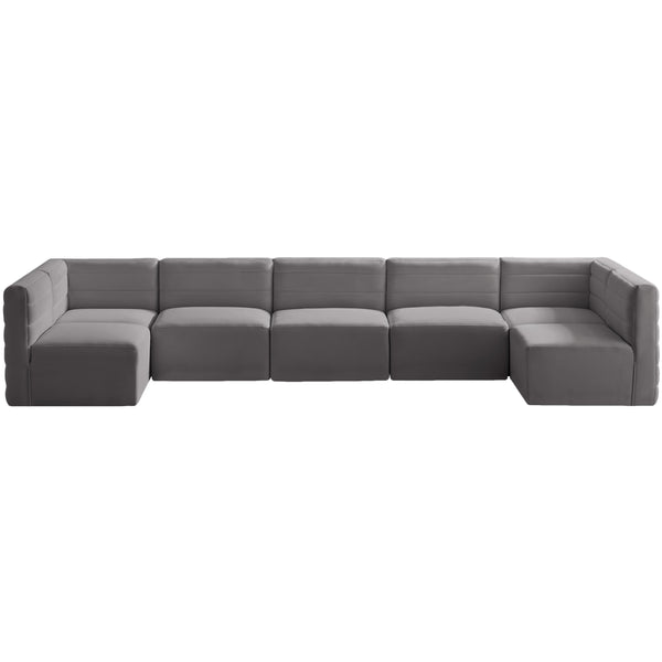 Meridian Quincy Fabric Sectional 677Grey-Sec7B IMAGE 1