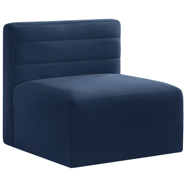 Meridian Quincy Stationary Fabric Chair 677Navy-Armless IMAGE 1