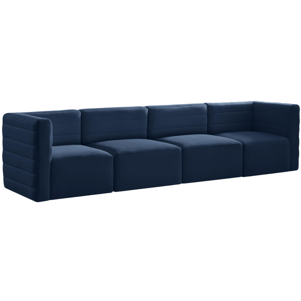 Meridian Quincy Stationary Fabric Sofa 677Navy-S126 IMAGE 1