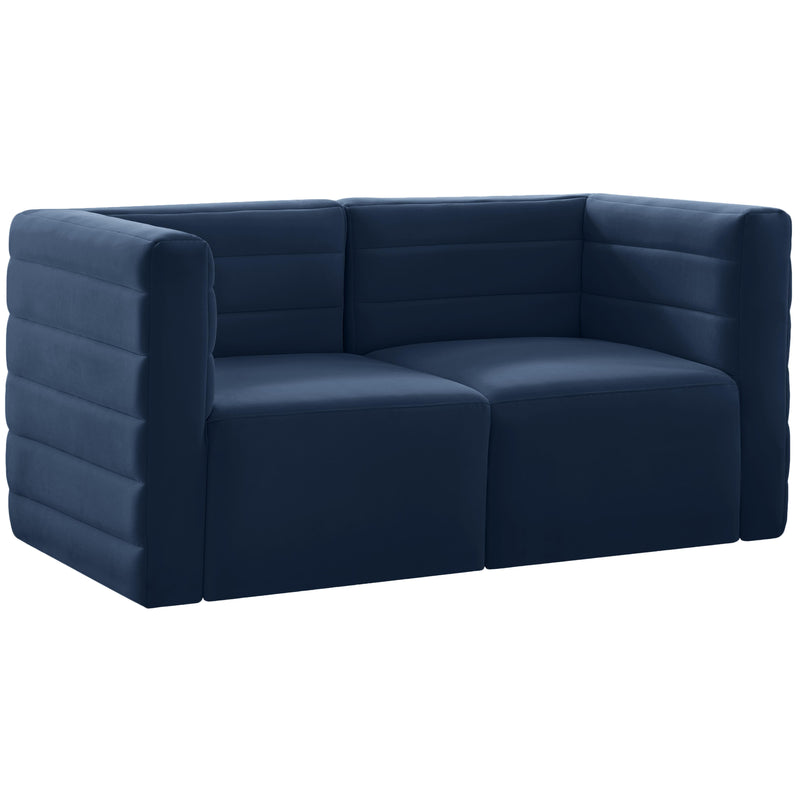 Meridian Quincy Stationary Fabric Sofa 677Navy-S63 IMAGE 1