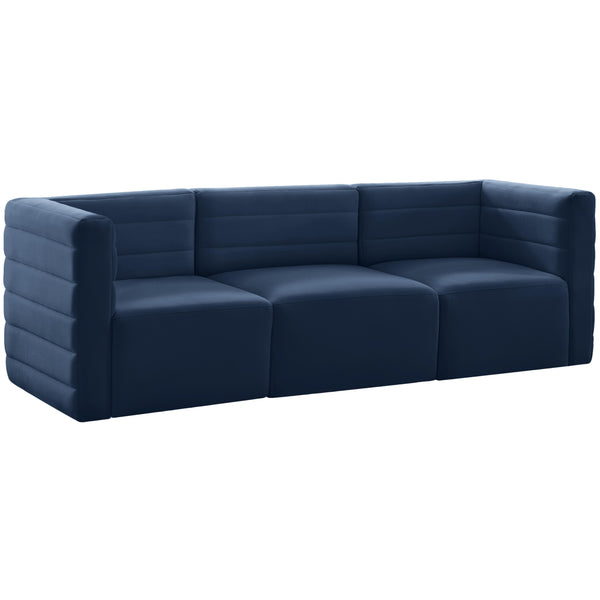 Meridian Quincy Stationary Fabric Sofa 677Navy-S95 IMAGE 1
