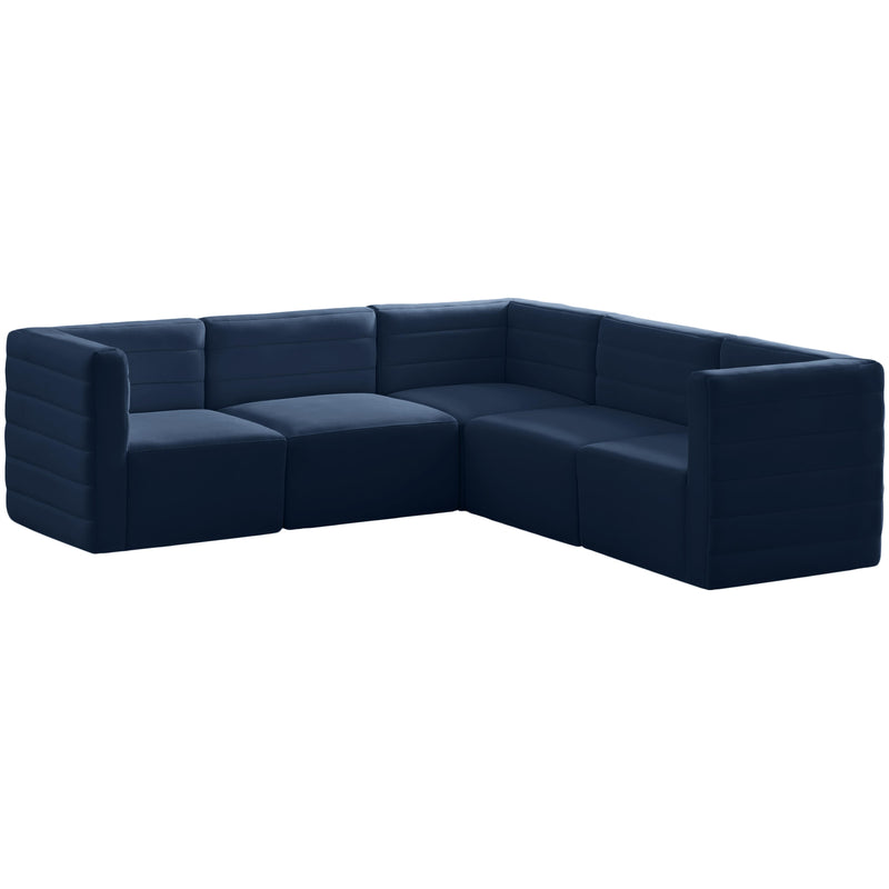 Meridian Quincy Fabric Sectional 677Navy-Sec5C IMAGE 1