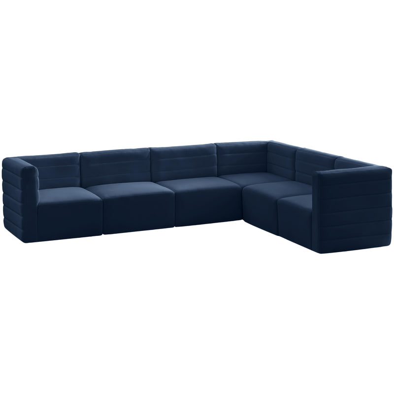 Meridian Quincy Fabric Sectional 677Navy-Sec6A IMAGE 1