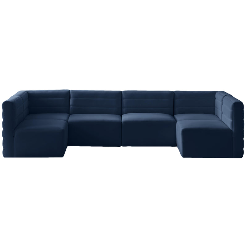 Meridian Quincy Fabric Sectional 677Navy-Sec6B IMAGE 1