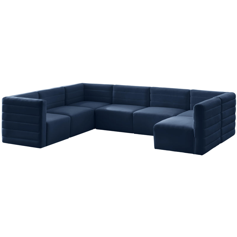 Meridian Quincy Fabric Sectional 677Navy-Sec7A IMAGE 1
