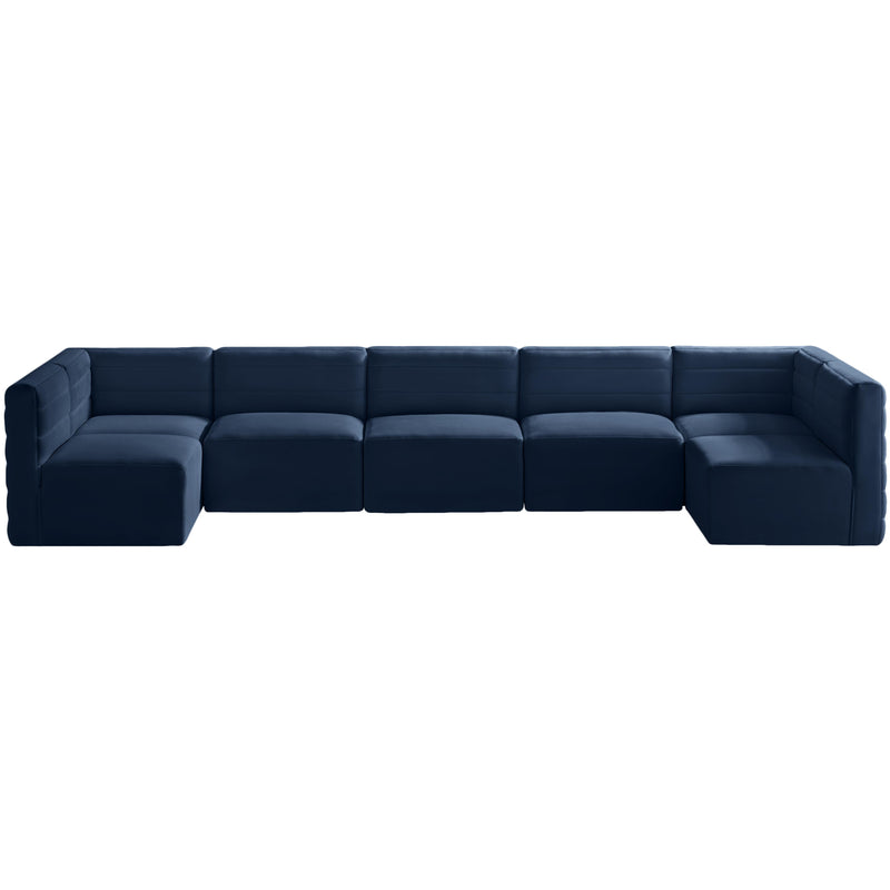 Meridian Quincy Fabric Sectional 677Navy-Sec7B IMAGE 1