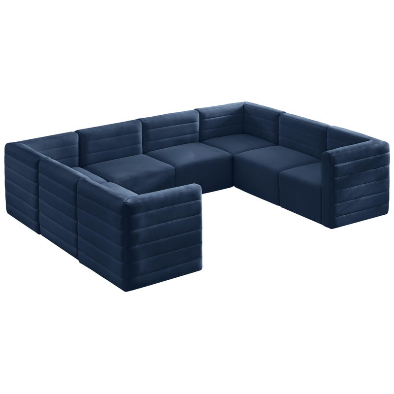 Meridian Quincy Fabric Sectional 677Navy-Sec8A IMAGE 1
