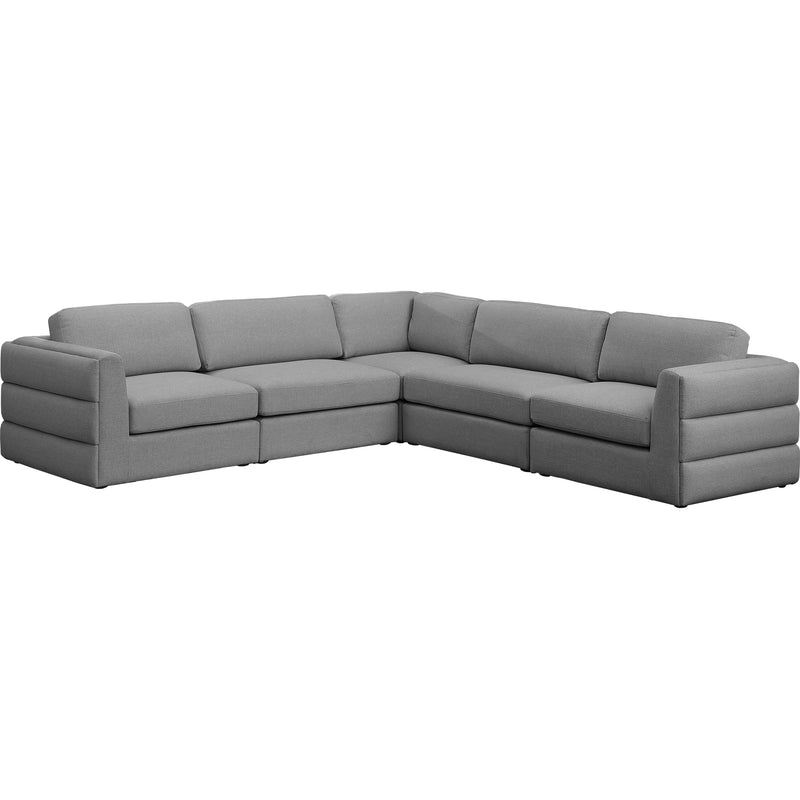 Meridian Beckham Fabric Sectional 681Grey-Sec5D IMAGE 1