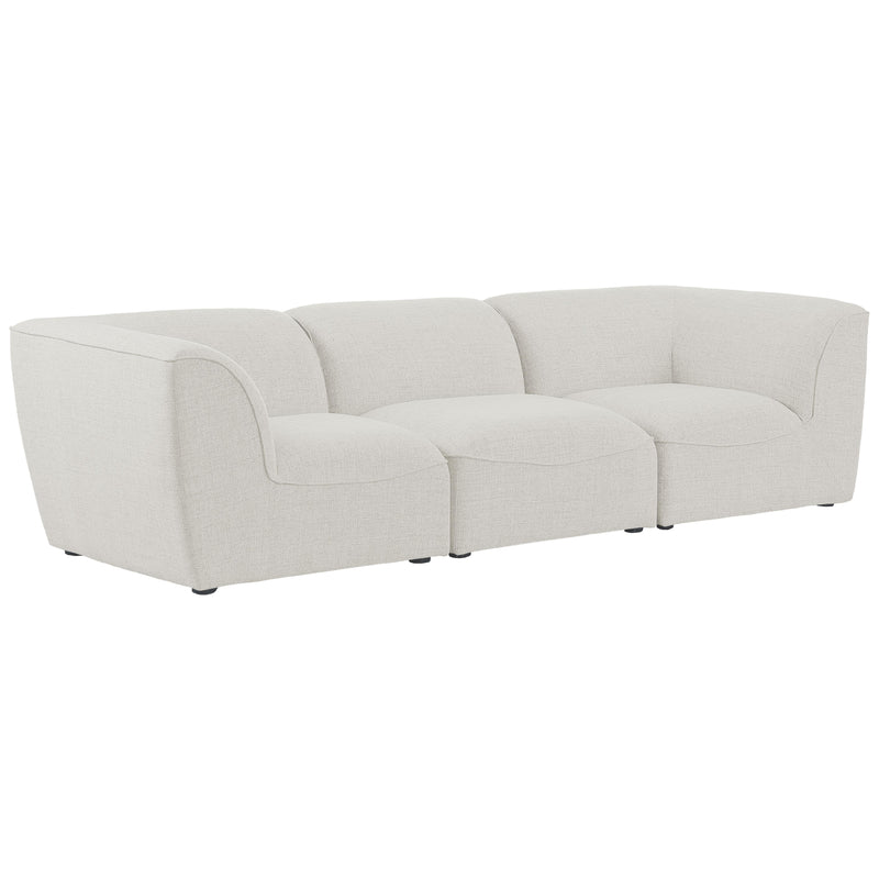 Meridian Miramar Stationary Fabric Sofa 683Cream-S109 IMAGE 1