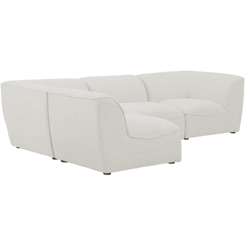 Meridian Miramar Fabric Sectional 683Cream-Sec4B IMAGE 1