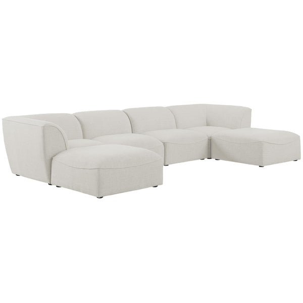 Meridian Miramar Fabric Sectional 683Cream-Sec6A IMAGE 1