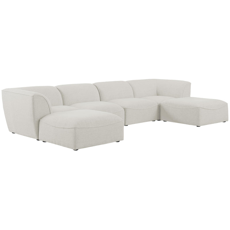 Meridian Miramar Fabric Sectional 683Cream-Sec6A IMAGE 1
