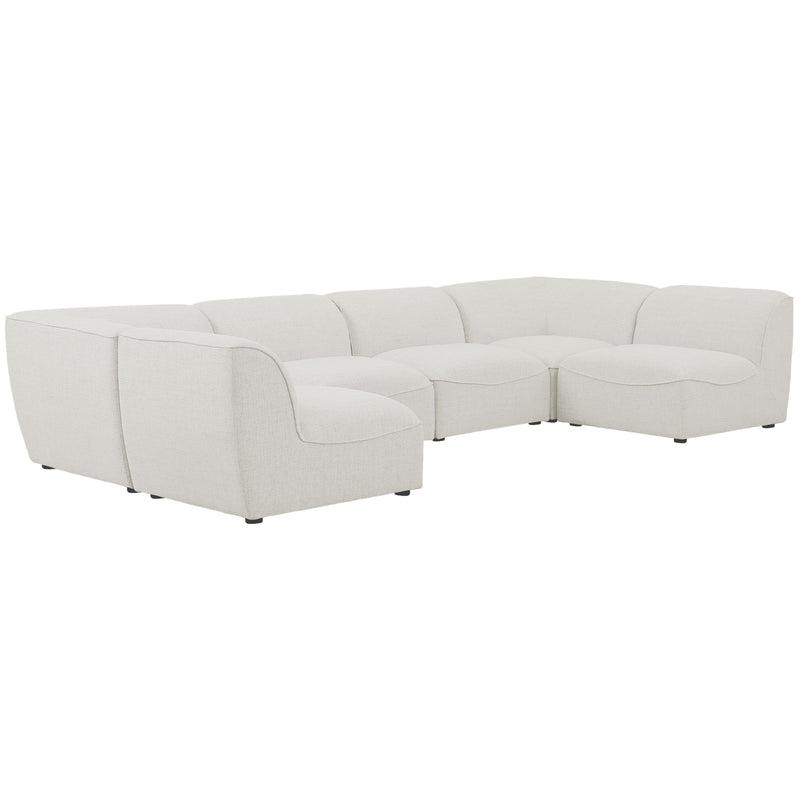 Meridian Miramar Fabric Sectional 683Cream-Sec6D IMAGE 1