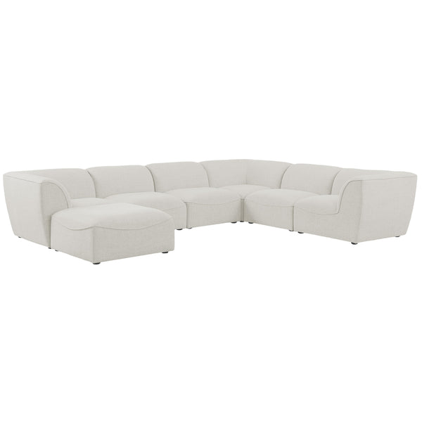 Meridian Miramar Fabric Sectional 683Cream-Sec7A IMAGE 1