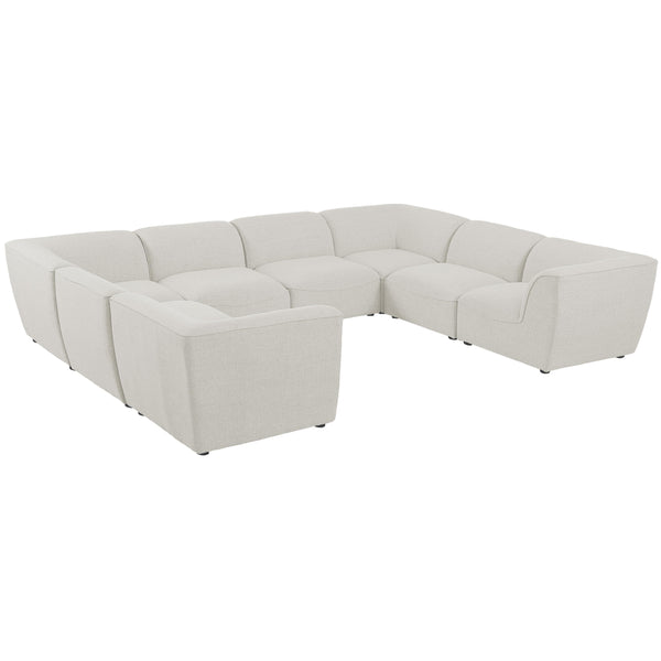 Meridian Miramar Fabric Sectional 683Cream-Sec8A IMAGE 1