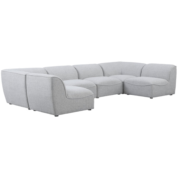 Meridian Miramar Fabric Sectional 683Grey-Sec6D IMAGE 1