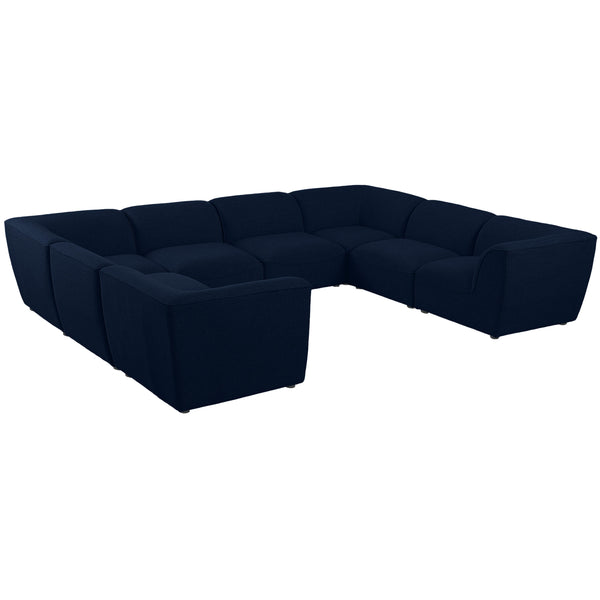 Meridian Miramar Fabric Sectional 683Navy-Sec8A IMAGE 1